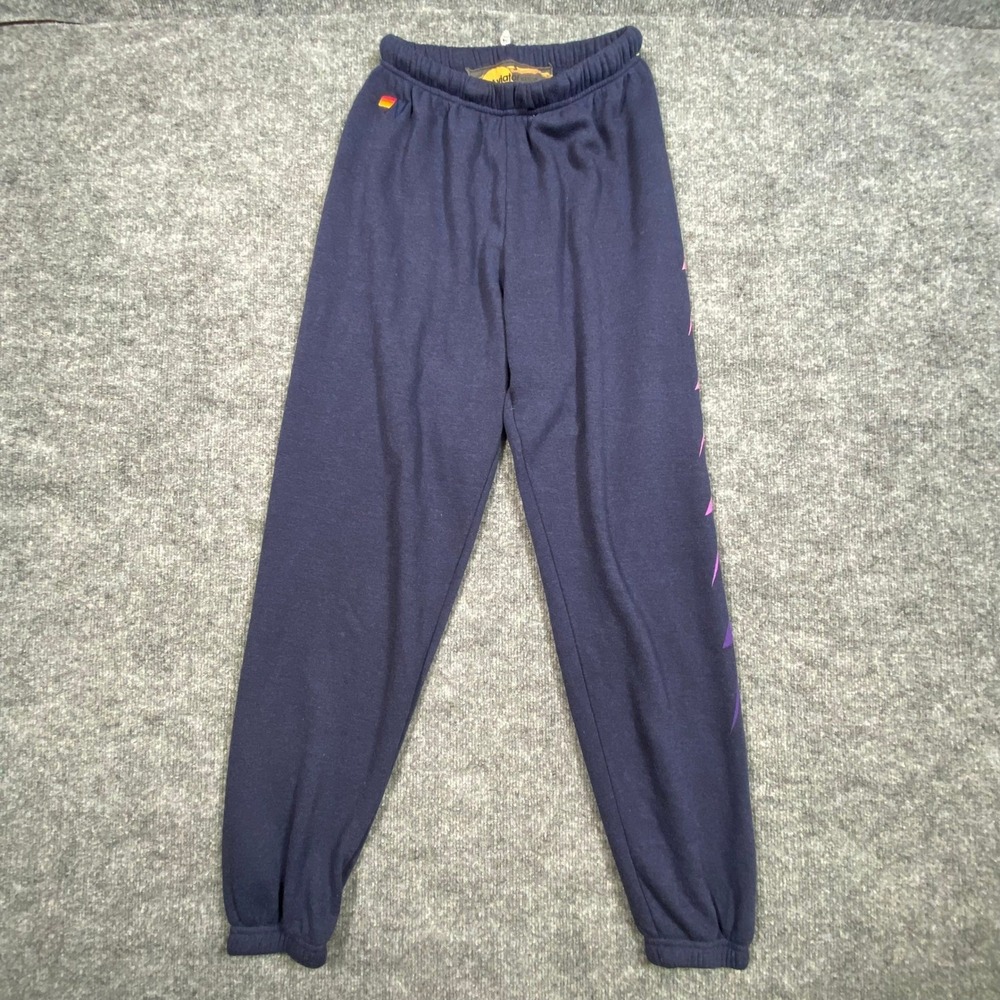 Aviator Nation Mens Navy Blue Lightning Bolt Sweatpants‎ Joggers Small USA Made